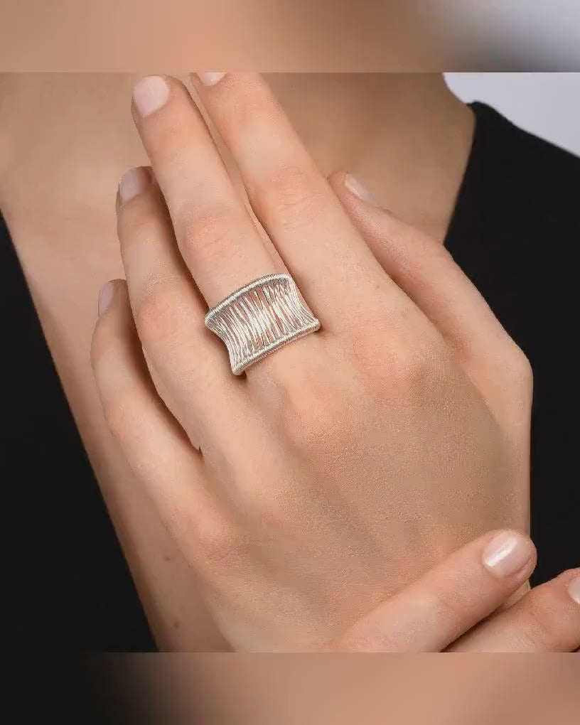 SPIRA Handcrafted Unique 925 Sterling Silver Wrap Ring, Jewish Jewelry for Women, Contemporary Design, Gypsy ring, Handmade in Israel