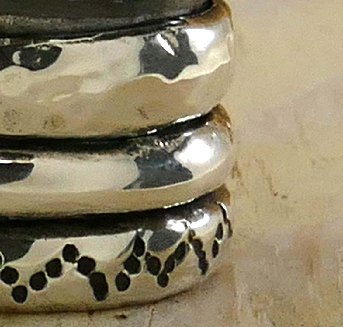 SPIRA Handcrafted Contemporary Design Two Tone Solid 9k Yellow Gold & 925 Sterling Silver Spinner Ring,Gypsy ring,Bohemian ring, Hippie ring