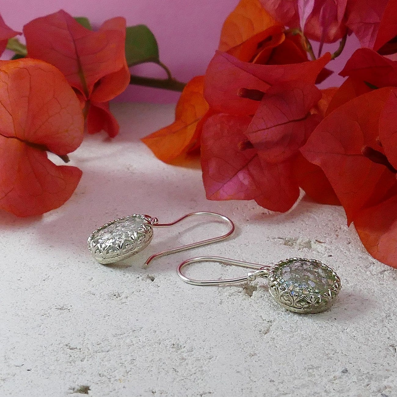Green Roman Glass Stone Israel earring 925 Sterling Silver Drop/Dangle Earrings Fast & Free Shipping! Ancient Roman Glass,Everyday earrings