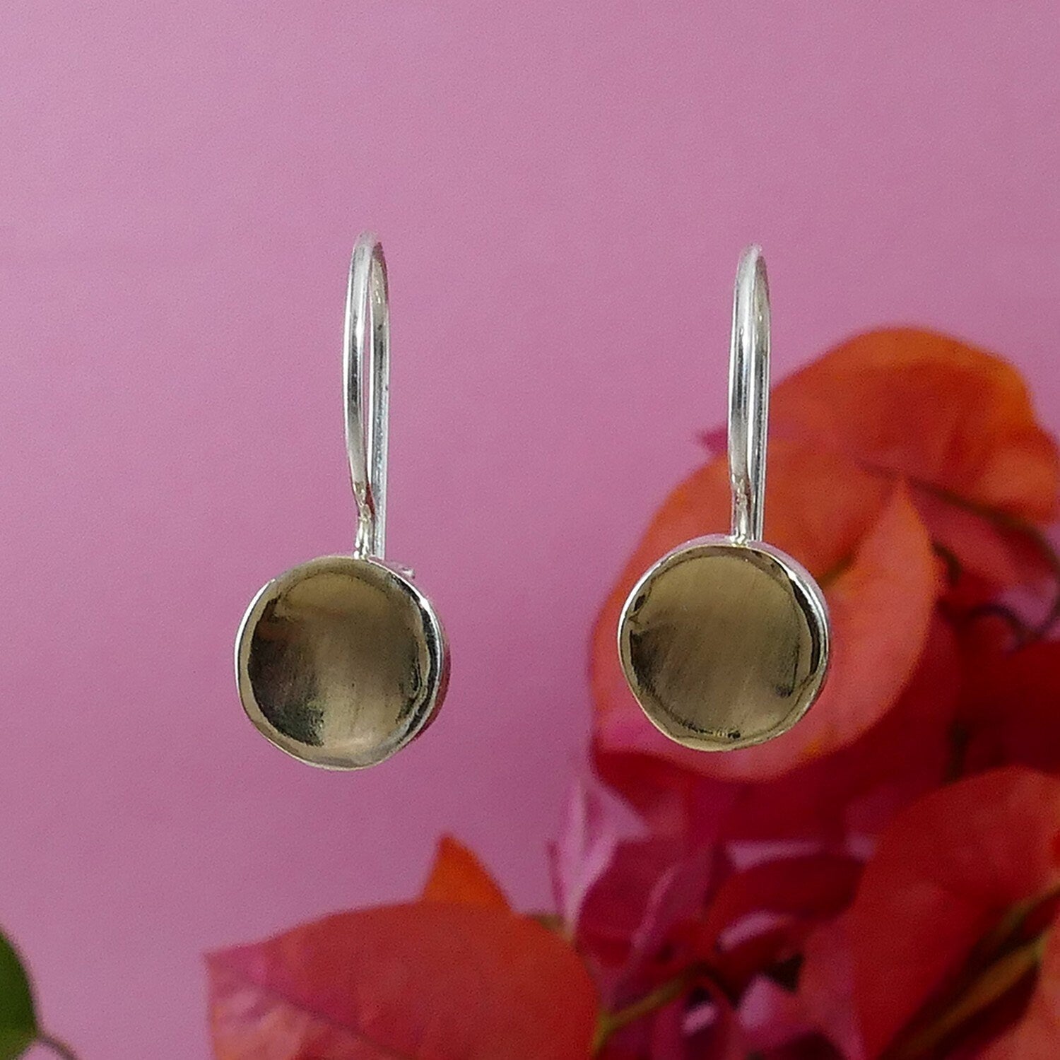 Bridging Elegance - Sterling Silver & Gold Drop Dangle Earrings