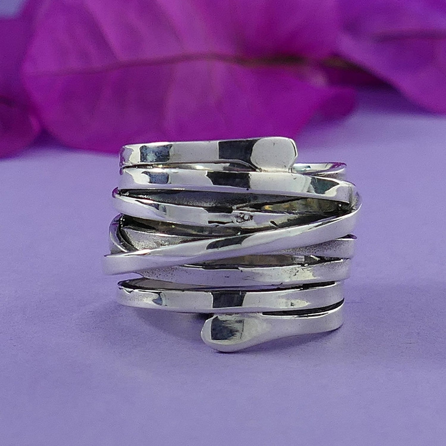 SPIRA Boho Wrap Ring – Handmade 925 Sterling Silver Statement Ring
