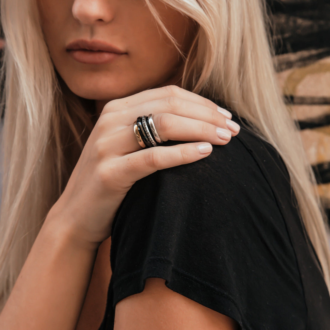 Cubic Zirconia Stone Two Tone Solid 9k Yellow Gold & 925 Sterling Silver Spinner Ring Metal Purity: 9k Main Stone: Cubic Zirconia Total Carat Weight (TCW): 1.6 Thickness mm: 3 Hight Above The Finger mm: 3 Width mm: 14.5 Weight gr.: 13.9