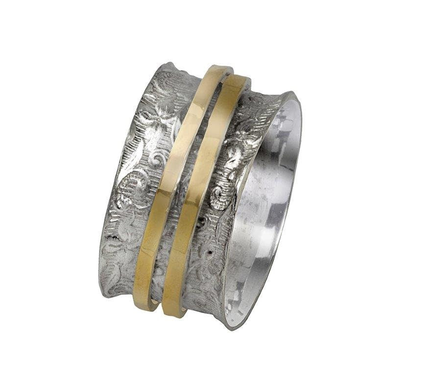 SPIRA Handcrafted Vintage Design 925 Sterling Silver Spinner Ring, Unique unisex ring, Silver Fidget ring, worry ring, Hippie ring,Boho ring