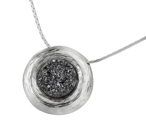 Silver Glow & Ocean Blue - 925 Silver Larimar Gemstone Choker