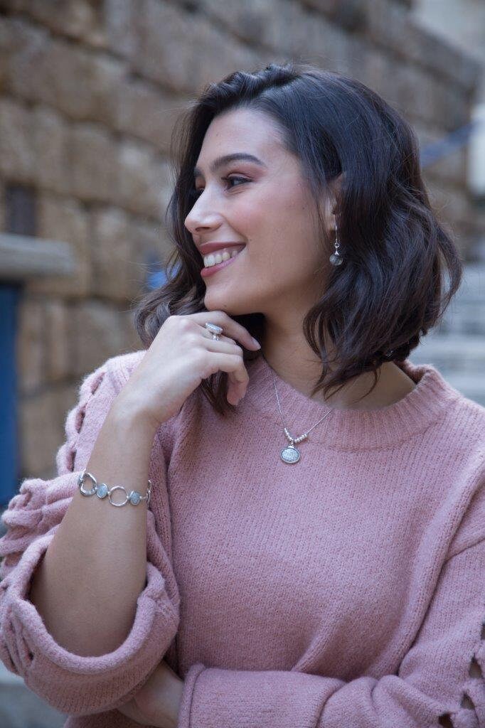 SPIRA Handcrafted 925 Sterling Silver Green Roman Glass Pendant - Boho Chic Rope Chain Necklace