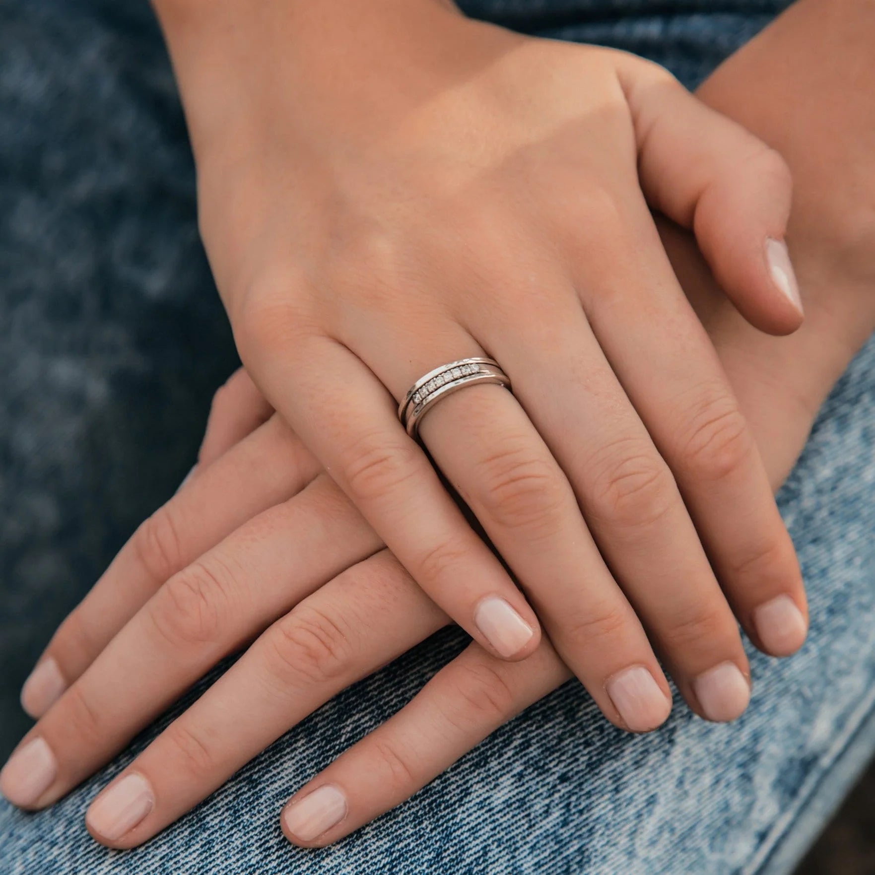 Sterling Silver Stackable Ring 0.64 Carat White Cubic Zirconia Stone Set