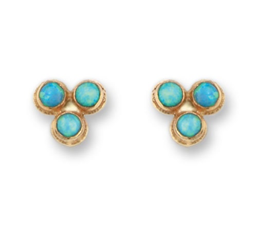 Gilded Glow: Handcrafted Gold and Opal Stud Earrings ,Everyday earrings, Fast&Free Shipping!