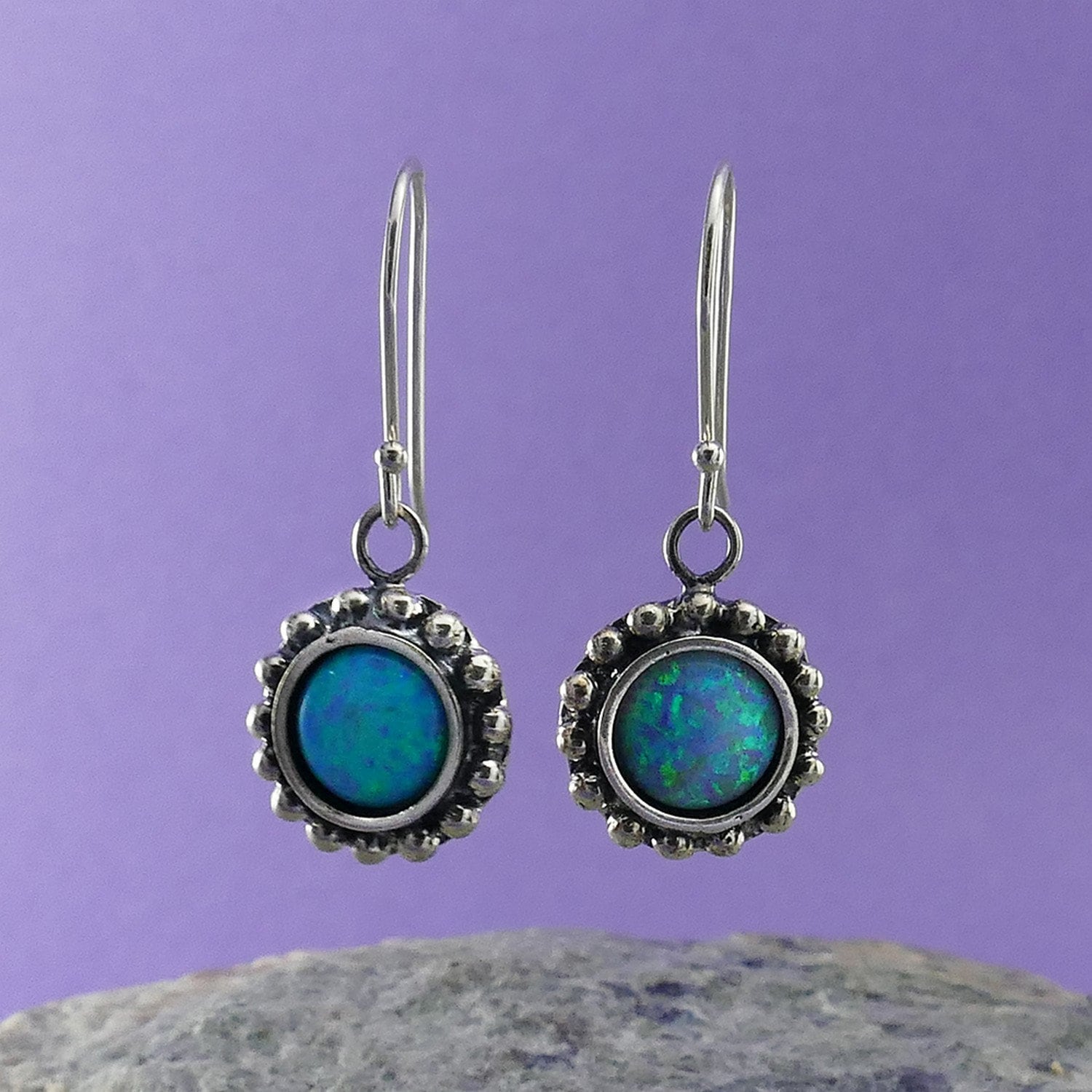 Dancing Lights: Opal Drop Earrings in 925 Sterling Silver