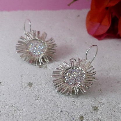 4 Carat White Agate Druzy Stone 925 Sterling Silver Drop/Dangle Earrings Fast and Free Shipping! Everyday earrings