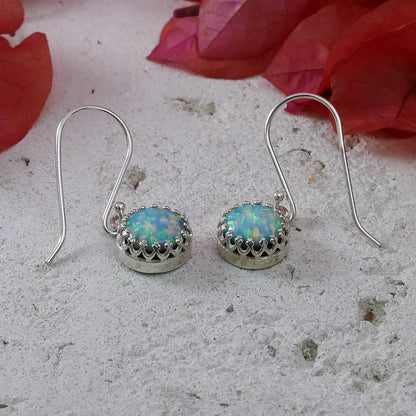 1.5 Carat Blue Opal Stone 925 Sterling Silver Drop/Dangle Earrings Style: Drop/Dangle Height: 28 mm Metal: 925 Sterling Silver Stone: Opal