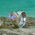 5.4 Carat White Rainbow Quartz Stone Two Tone Solid 9k Yellow Gold and 925 Sterling Silver Unique Solitaire Ring Setting Mixed metal ring