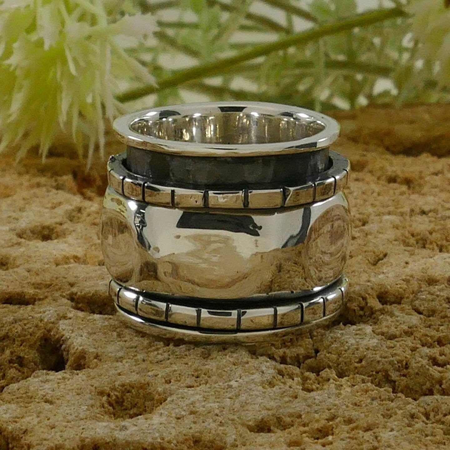 SPIRA Handcrafted 925 Sterling Silver Spinner Ring Contemporary Design, Unique unisex ring, Large ring, Gypsy ring,Bohemian ring,Hippie ring