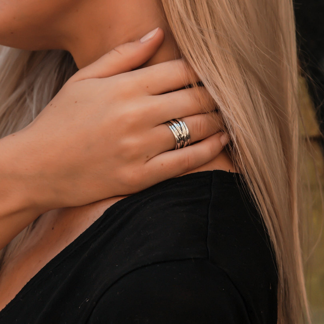 SPIRA 925 Silver Boho Ring – Wide Handcrafted Wrap Ring for Bohemian Style, Gypsy ring, Bohemian ring, Hippie ring, Boho ring Wide ring