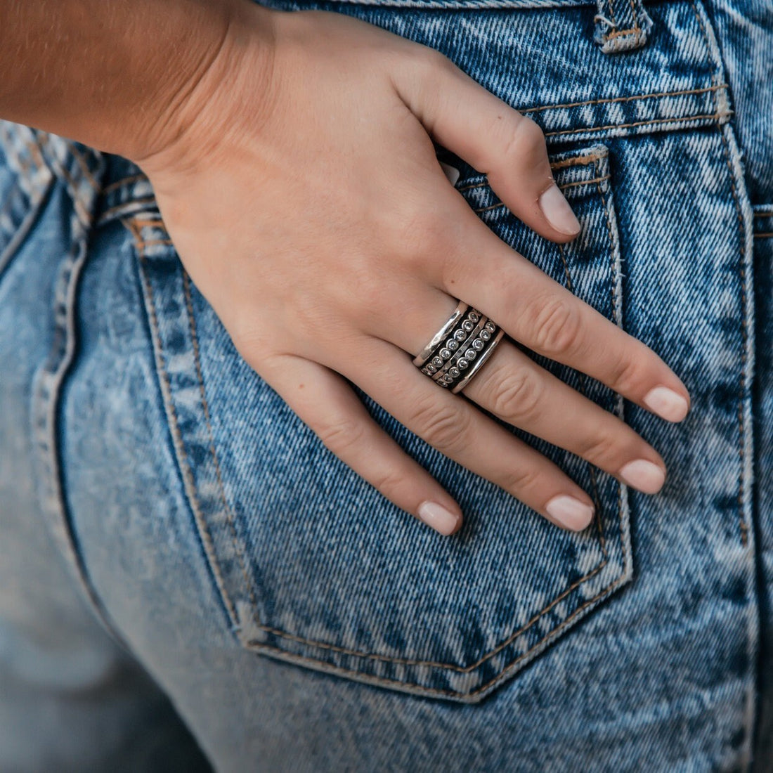 Spira handmade Ring Cubic Zirconia Stone 925 Sterling Silver Handmade Spinner Ring Set Setting, Gypsy ring, Bohemian ring, Hippie ring