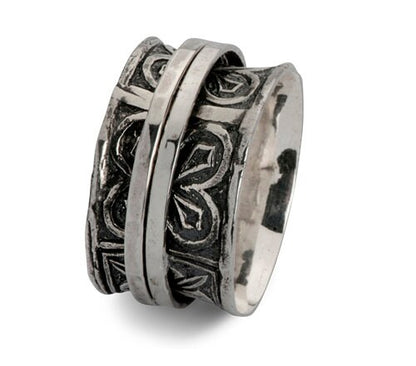 SPIRA Handmade Oxidized 925 Sterling Silver Spinner Ring Fidget ring