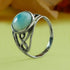 Blue Larimar Gemstone 925 Sterling Silver Solitaire Ring