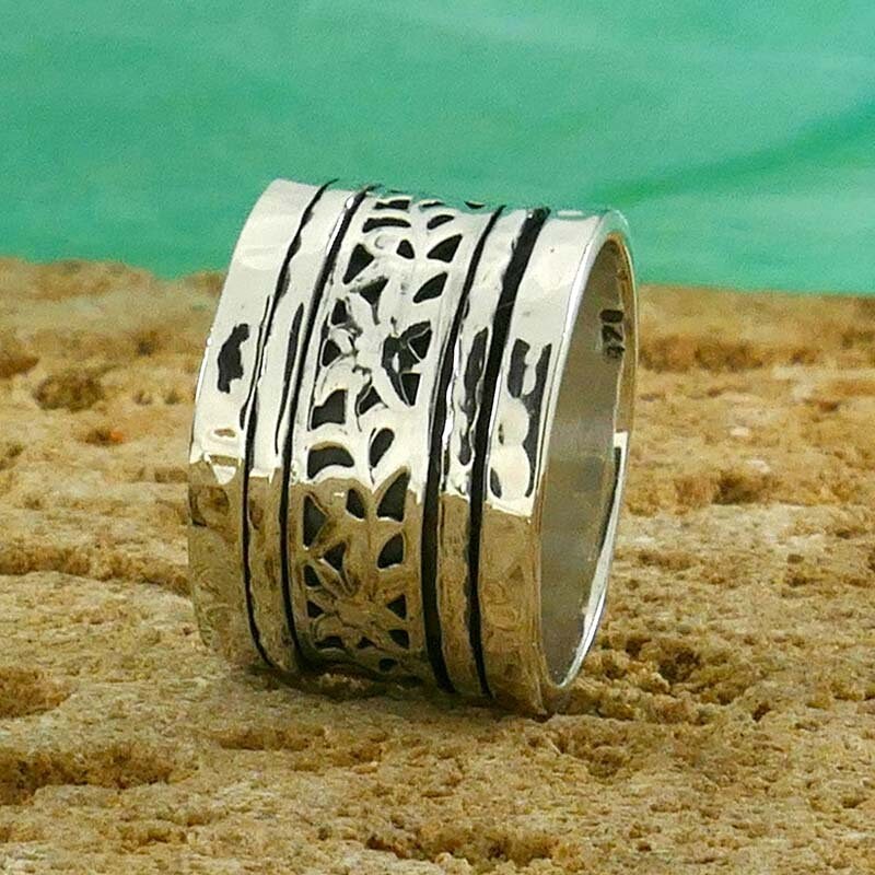 SPIRA Handcrafted Vintage Design 925 Sterling Silver Spinner Ring, Gypsy ring, Bohemian ring, Hippie ring, Boho ring, Unique unisex ring