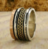 SPIRA Retro-Style Fidget Ring for Women | Two-Tone Spinner Ring Solid 9k Yellow & Rose Gold And 925 Sterling Silver Spinner Ring Design: 