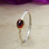 0.6 Carat Red Garnet, Two Tone 9k Gold & 925 Silver, Oval Solitaire Ring