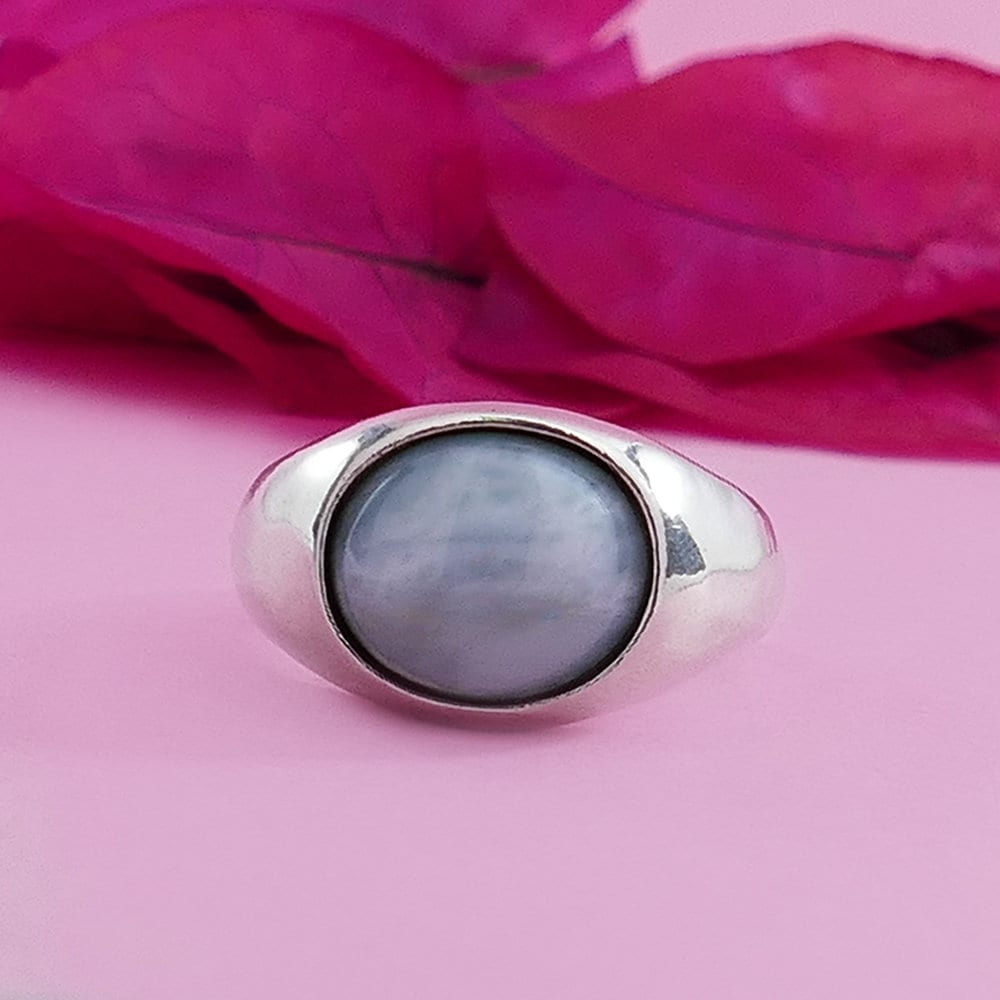 Larimar Silver Ring 4.6 Carat Natural Blue Larimar Gemstone 925 Sterling Silver Handmade Unisex Solitaire Ring Set Gemstone ring Gypsy ring