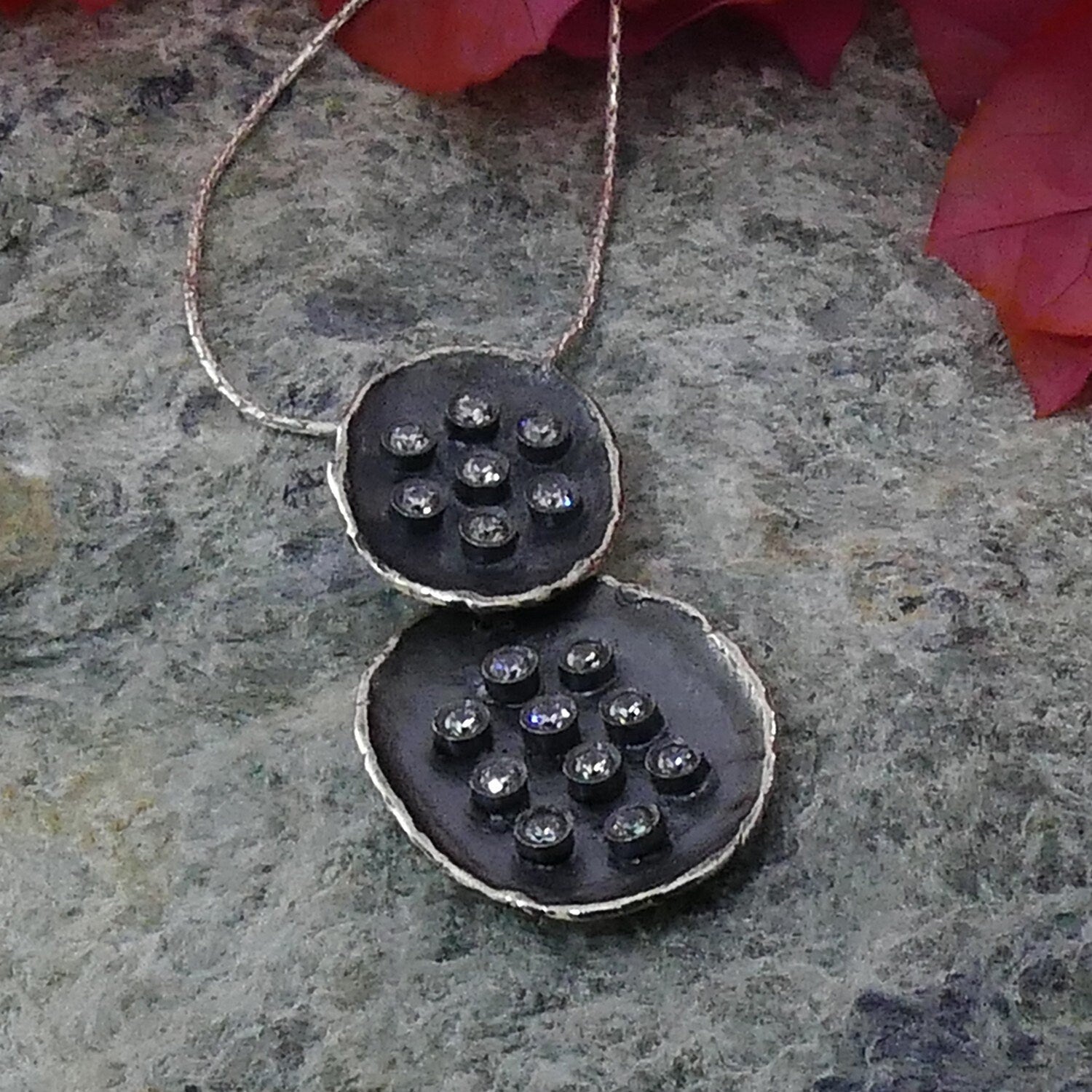 Elegance in Darkness: Oxidized Silver Statement Necklace