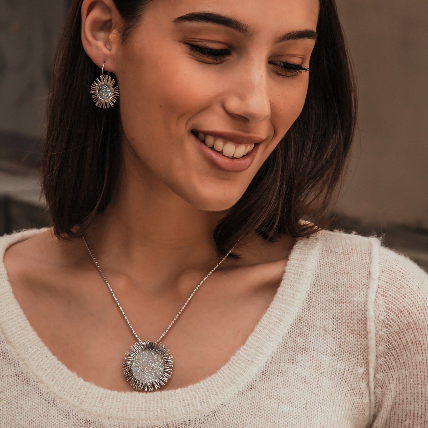 Mystical Druzy Dreams: Silver Statement Necklace