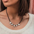 SPIRA Unique Handcrafted 925 Sterling Silver Black Cristal Stones Chain Stones Beaded Necklace Fast and Free Shipping! Boho chic necklace