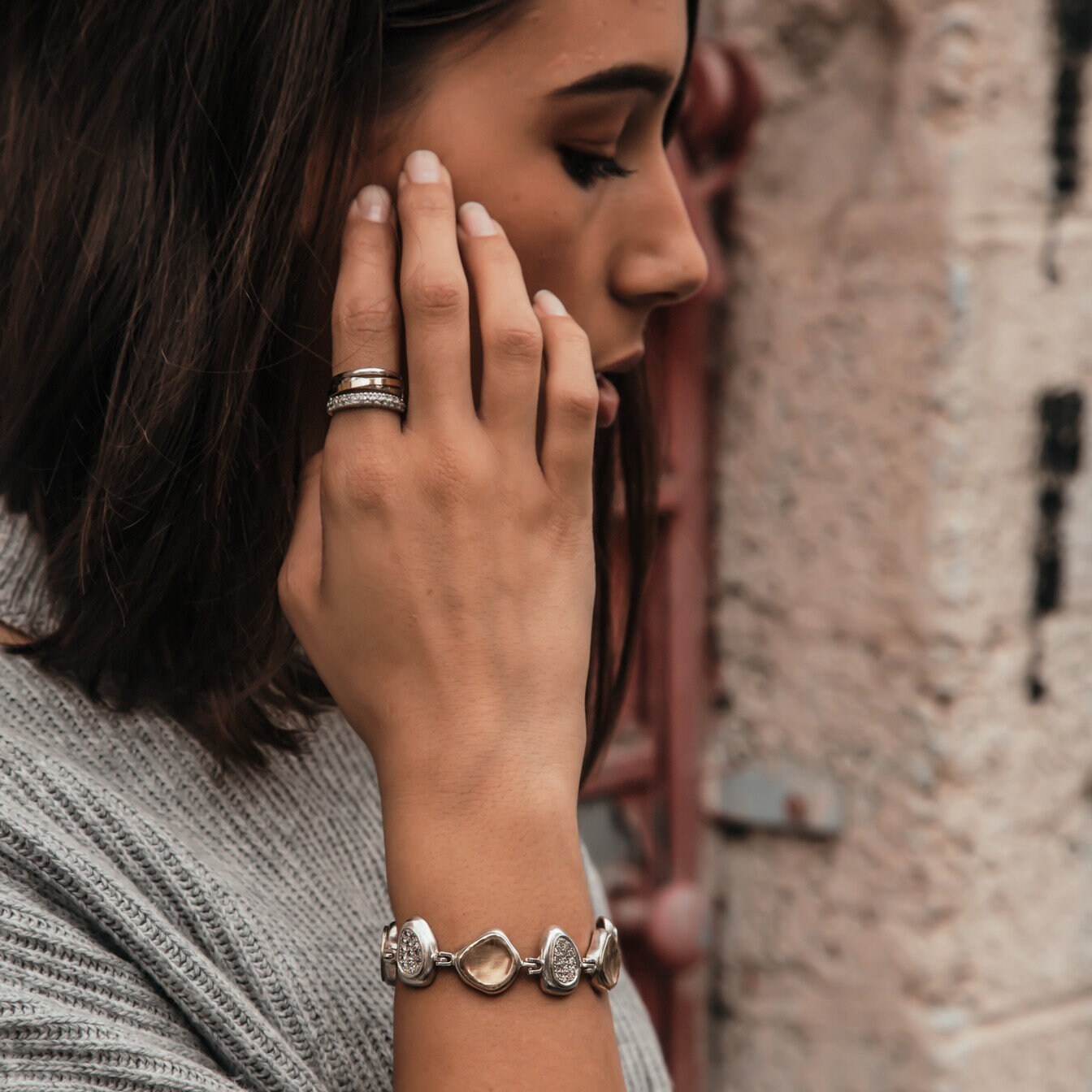 Elegant Two-Tone Bracelet - Silver and Gold Statement Piece