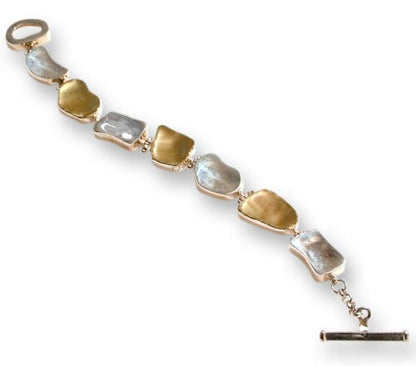 Dual Radiance: Modern Two-Tone Statement Bracelet