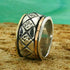 SPIRA Handcrafted Contemporary Design Two Tone Solid 9k Yellow/Rose Gold & 925 Sterling Silver Spinner Ring, Unique Gypsy ring,Bohemian ring