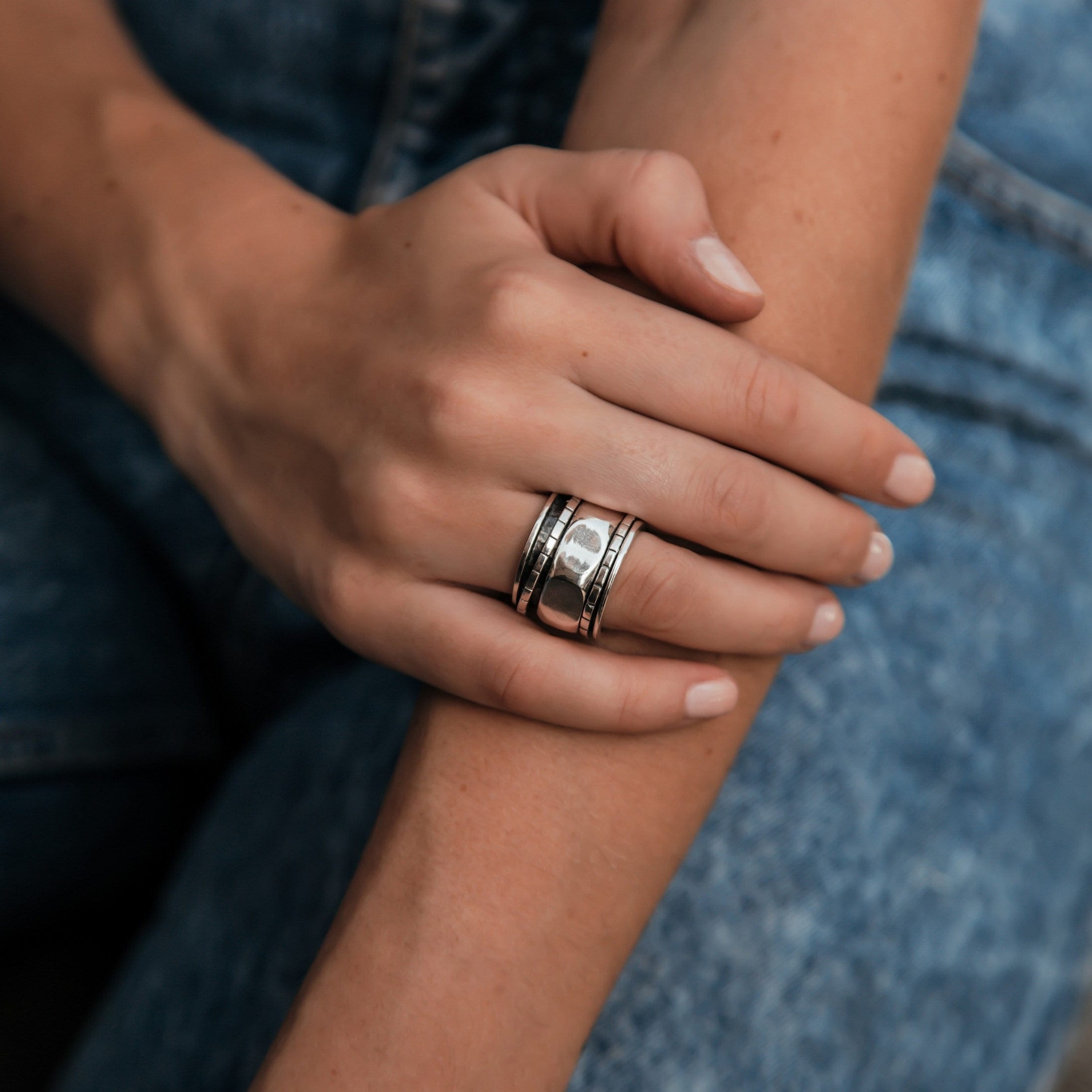 SPIRA Handcrafted 925 Sterling Silver Spinner Ring Contemporary Design, Unique unisex ring, Large ring, Gypsy ring,Bohemian ring,Hippie ring