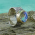 Mixed Metal statment Ring Solid 9 karat Yellow Gold and 925 Sterling Silver Rainbow Quartz