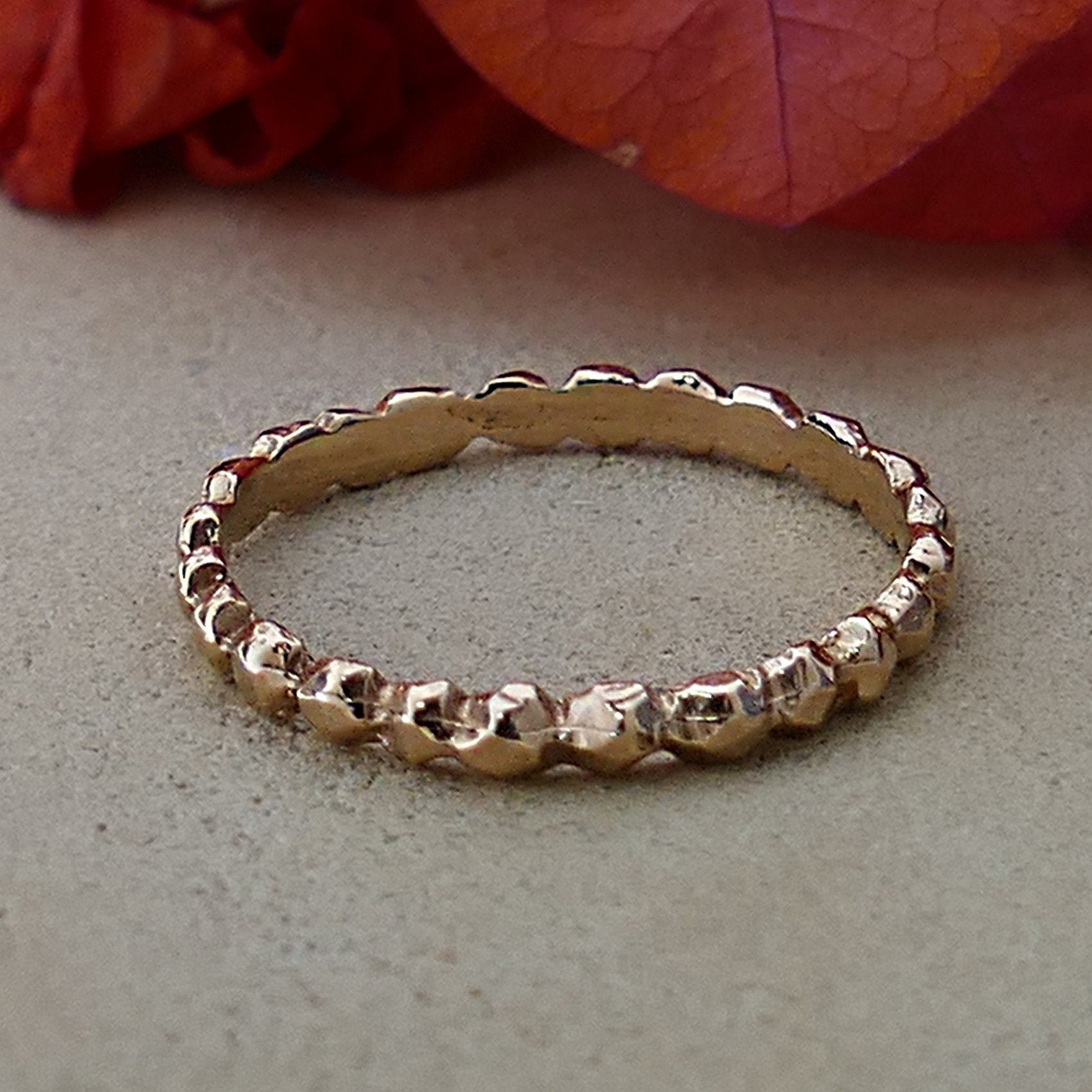 Handmade 14 karat Rose Gold Wedding band