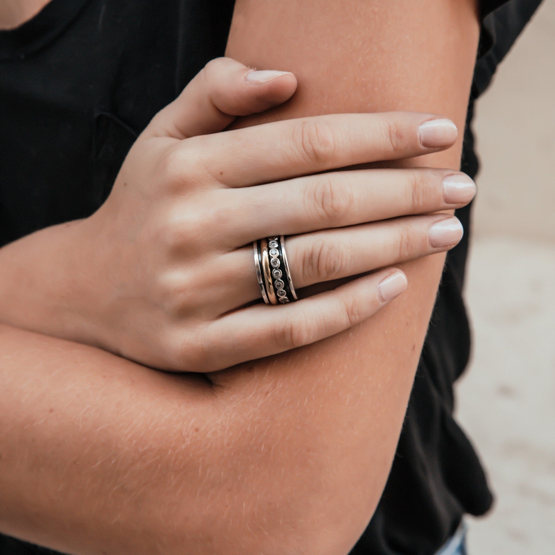 Spin Your Way to Serenity with Timeless Elegance: Unique Silver and Gold Spinner Rings for Every Occasion