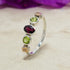 1.64 Ct Natural Red Garnet And Green Peridot Gemstones Two Tone 9k Rose Gold 925 Sterling Silver Solitaire with Accents Ring Engagement ring