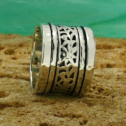 SPIRA Handcrafted Vintage Design 925 Sterling Silver Spinner Ring, Gypsy ring, Bohemian ring, Hippie ring, Boho ring, Unique unisex ring