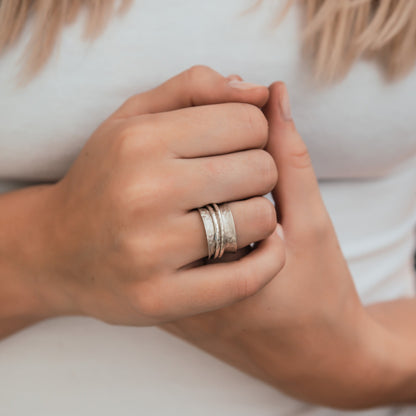 SPIRA Handcrafted Vintage Design 925 Sterling Silver Spinner Ring, Unique unisex ring, Silver Fidget ring, worry ring, Hippie ring,Boho ring