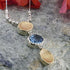 Two Tone Natural Blue Topaz Necklace Solid 9k Yellow Gold And 925 Sterling Silver