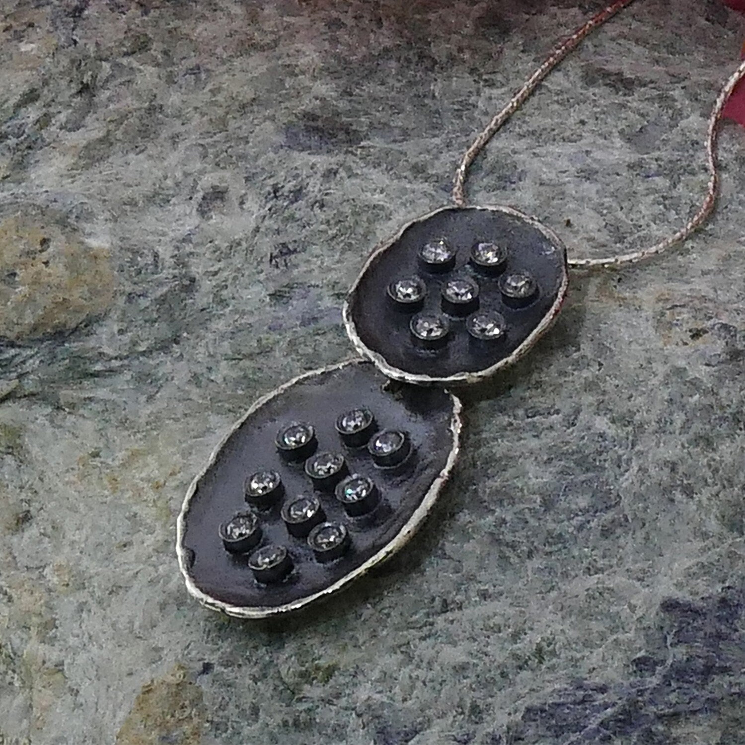 Elegance in Darkness: Oxidized Silver Statement Necklace