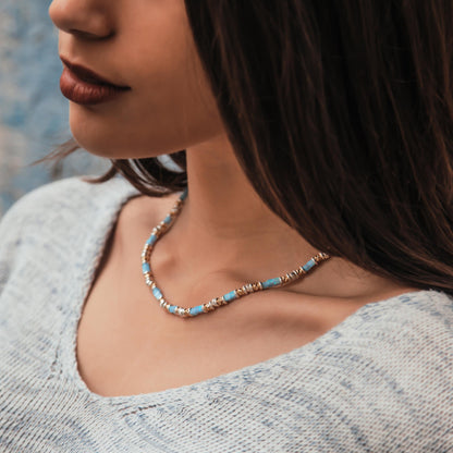 Opalescent Radiance: Handcrafted Silver Opal Necklace