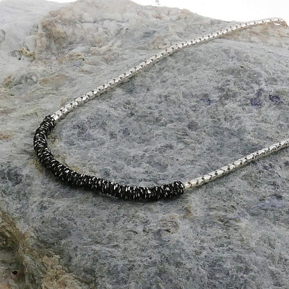 SPIRA Handcrafted 925 Sterling Silver Rope Thread Chain Beaded Necklace Fast and Free Shipping! mixed metal necklace, Boho chic necklace