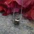 Two Tone Solid 9k Yellow Gold And Oxidiezed 925 Sterling Silver White Cubic Zirconia Spinning Pendant Chain