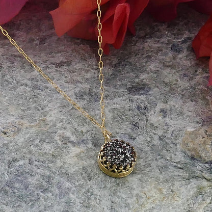 Unique Gold Filled Drusy Gemstone Necklace