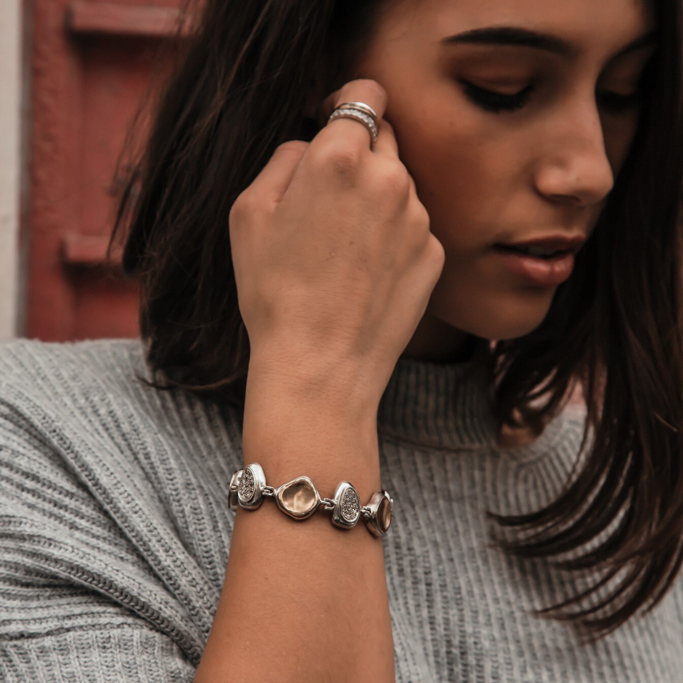 Elegant Two-Tone Bracelet - Silver and Gold Statement Piece