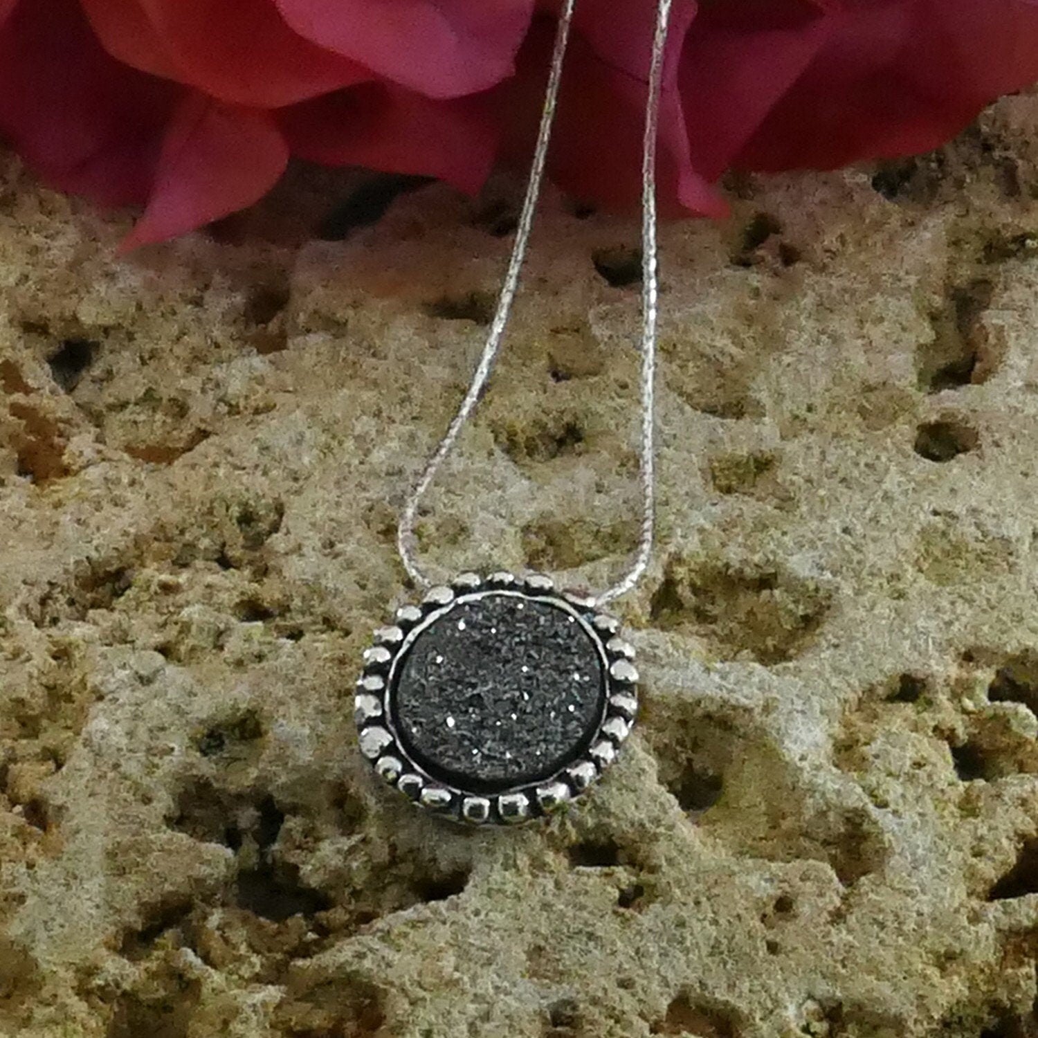 Boho Chic Silver Druzy Statement Jewelry