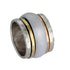 Black Ceramic Spinner Ring Two Tone Solid 9k Yellow & Rose Gold 925 Sterling Silver