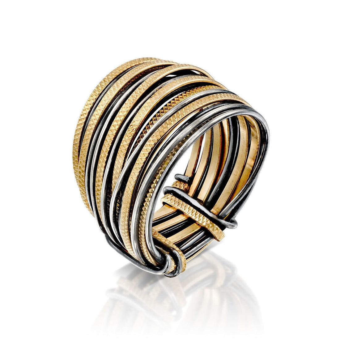 Two Tone 14K Gold filled And 925 Sterling Silver Wrap Ring