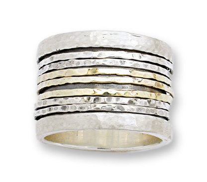 SPIRA Handcrafted Contemporary Design 925 Sterling Silver Spinner Ring, Unique Gypsy ring,Bohemian ring,Hippie ring, Handmade in Israel