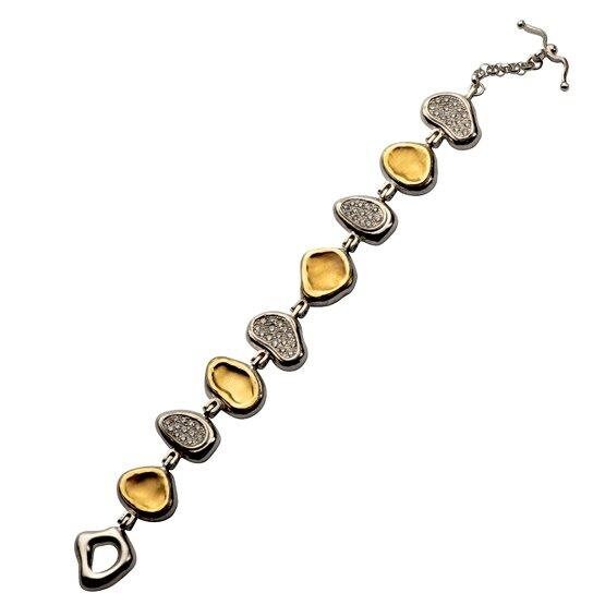 Elegant Two-Tone Bracelet - Silver and Gold Statement Piece