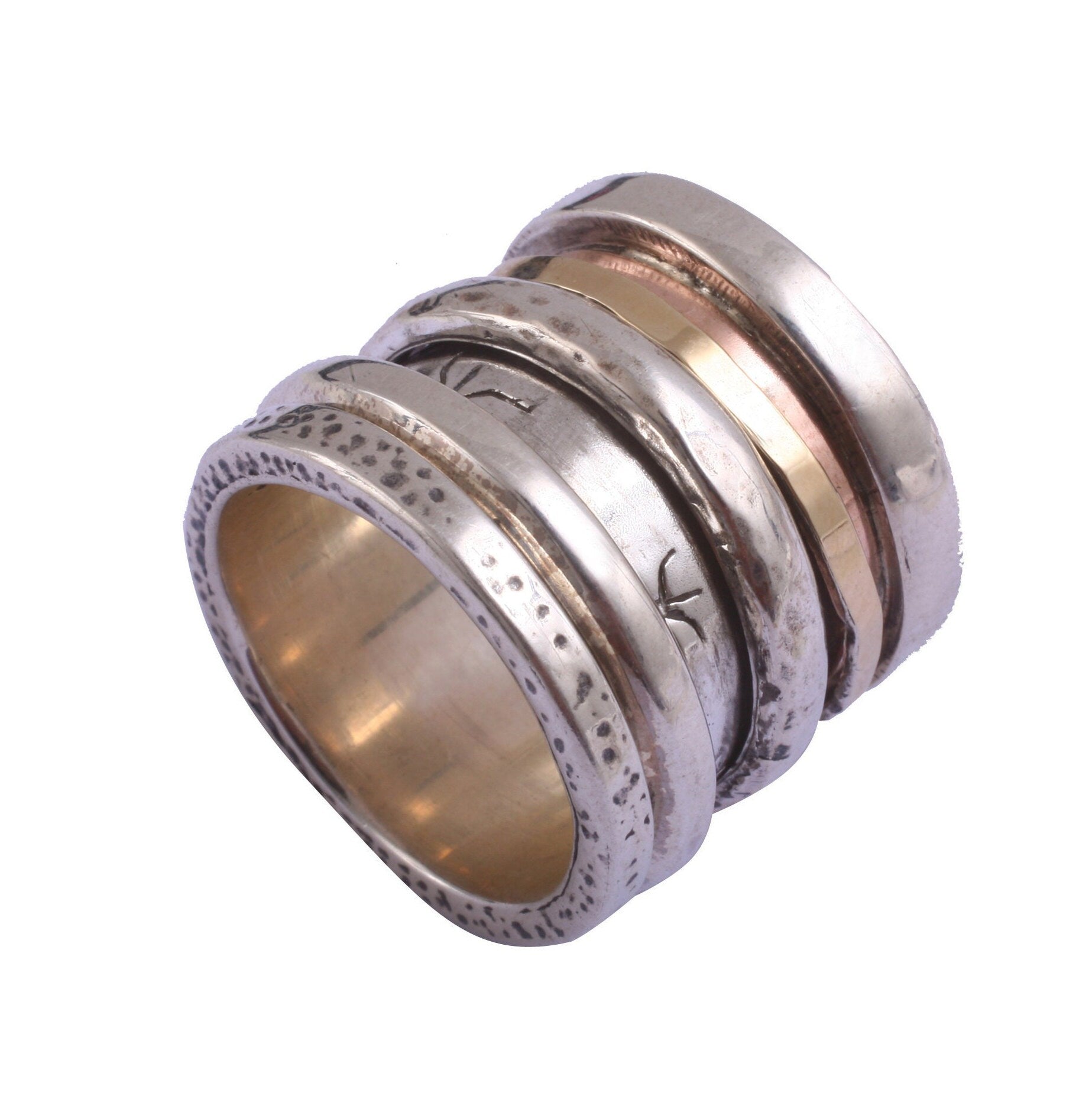 Handcrafted Masterpieces: Unique Silver and Gold Spinner Rings that Exude Artistic Flair